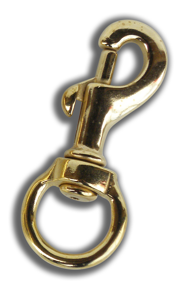 Item # 5055 B 3/8, Snap Hook - Small Swivel Eye - Solid Brass