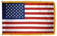 US Patriot Nylon Flag, Fringed, Pole Sleeve