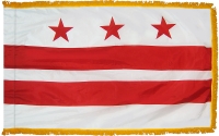 District of Columbia, Nylon, Indoor, Pole Sleeve, Fringe - 3' x 5'