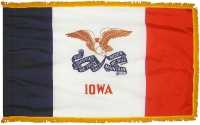 Iowa, Nylon, Indoor, Pole Sleeve, Fringe - 3' x 5'